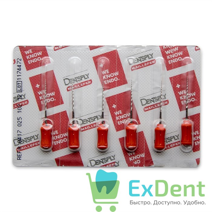 ProTaper (ПроТейпер) ручной F2, 25 мм, Dentsply, блистер (6 шт) 20804 - фото 27139