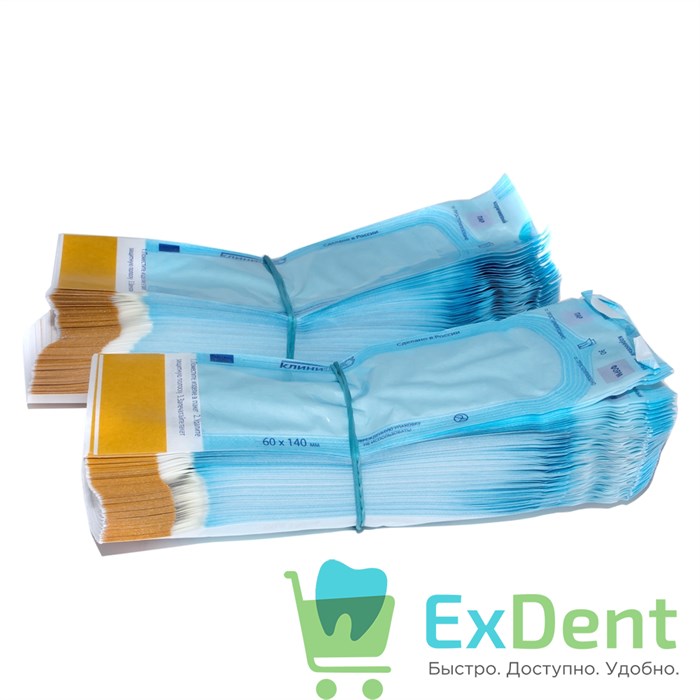 Пакеты для стерилизации Клинипак, 60 х 140 мм, самозапечатывающиеся (200 шт) 12512 - фото 1350