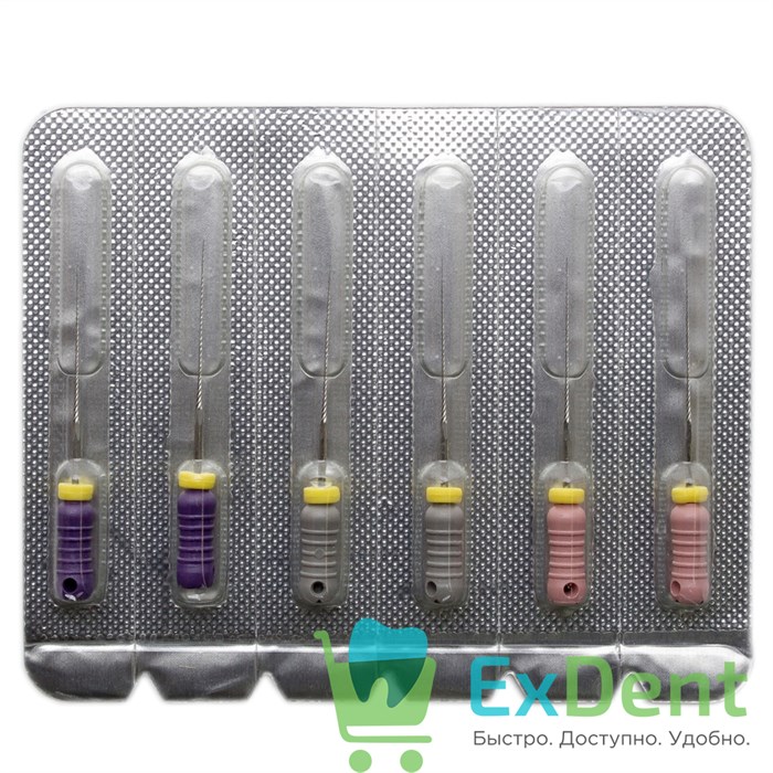 K-Files №06-010, 25 мм, Pro-Endo, для препарирования канала, нержавеющая сталь (6 шт) 15656 - фото 27209