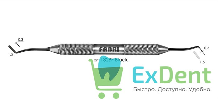 Гладилка малая двухсторонняя 1329F Black, Fabri 14933 - фото 27446