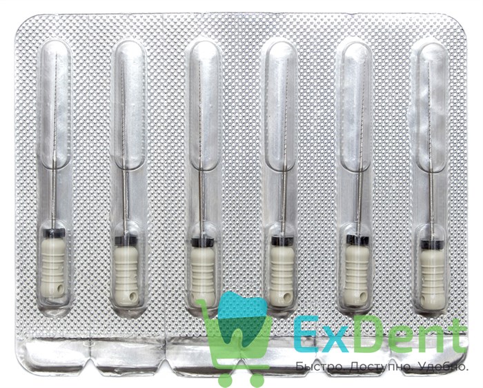 H-Files №15, 31 мм, Pro-Endo, расширитель канала, нержавеющая сталь, нестерильные (6 шт) 21147 - фото 27521