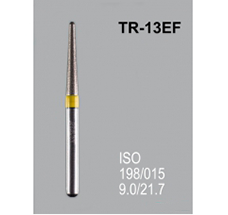 Боры алмазные Mani TR-13EF 198/018 FG - конусообразный, закругленный кончик, желтый (5 шт) 20927 - фото 27847