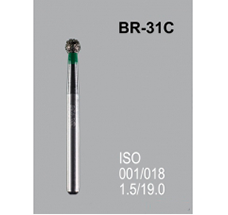 Боры алмазные Mani BR-31C 001/018 FG - шарообразный, зеленый (5 шт) 20444 - фото 27858