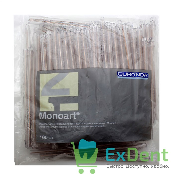 Наконечники для слюноотсосов бесцветные, гибкие, Monoart (100 шт) 13007 - фото 1422