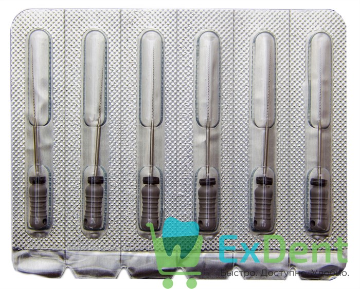 H-Files №08, 31 мм, Pro-Endo, расширитель канала, нержавеющая сталь, нестерильные (6 шт) 21139 - фото 29421