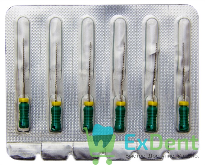 K-Files №35, 25 мм, Pro-Endo, для препарирования канала, нержавеющая сталь (6 шт) 21126 - фото 29428