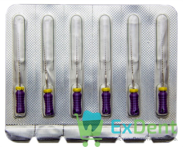 K-Reamers №10, 25 мм, Pro-Endo, для препарирования канала, нержавеющая сталь (6 шт) 21174 - фото 29430