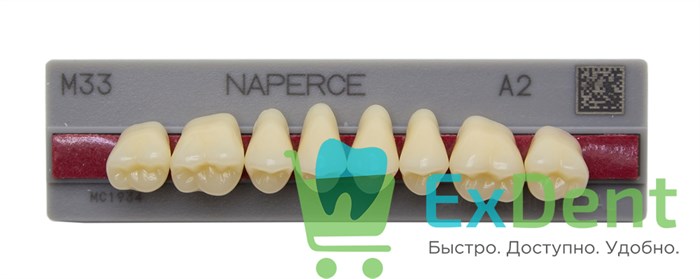 Гарнитур акриловых боковых зубов A2, M33U Naperce Posterior (8 шт) 17959 - фото 29511