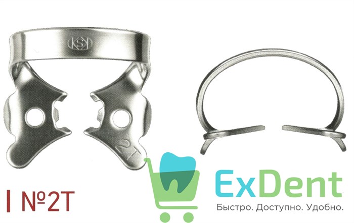 Кламп №2T тигровые (с ретенционными зубцами) Dentech 15466 - фото 29579