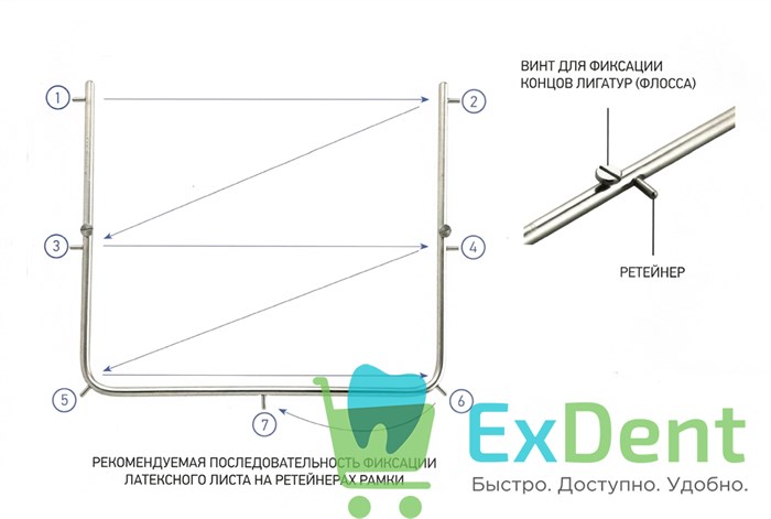 Рамка для латексного листа раббердама (коффердама) (95 х 105 мм) металлическая Legrin 20128 - фото 29606