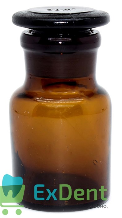 Емкость стеклянная для жидкостей с крышкой, круглая, коричневая (30 мл) 20676 - фото 30119