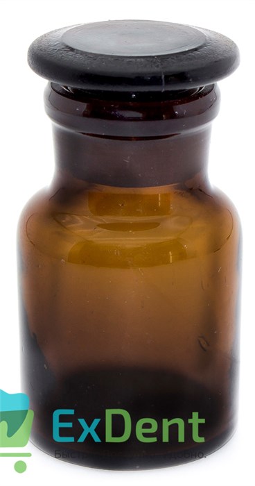 Емкость стеклянная для жидкостей с крышкой, круглая, коричневая (60 мл) 13729 - фото 30120