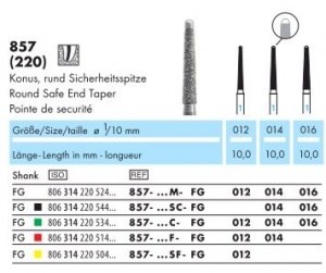 857-012SF-FG Бор алмазный NTI, форма конус круглый, с безопасной верхушкой, сверхмелкое зерно 15872 - фото 30233