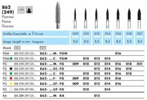 862-012SF-FG Бор алмазный NTI, форма пламевидная, сверхмелкое зерно 13332 - фото 30269