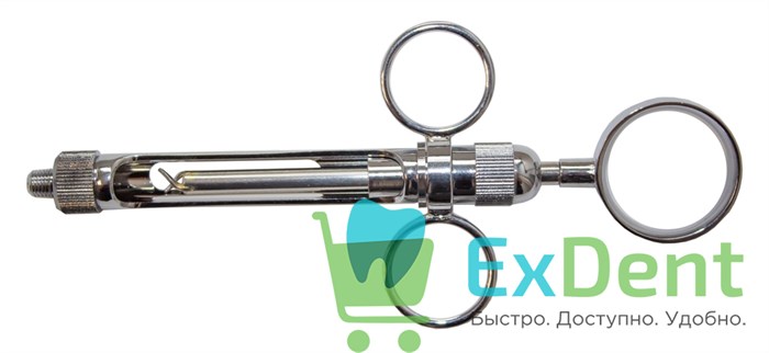 Шприц карпульный с тремя кольцами и переходником (Surgicon) 18660 - фото 30916