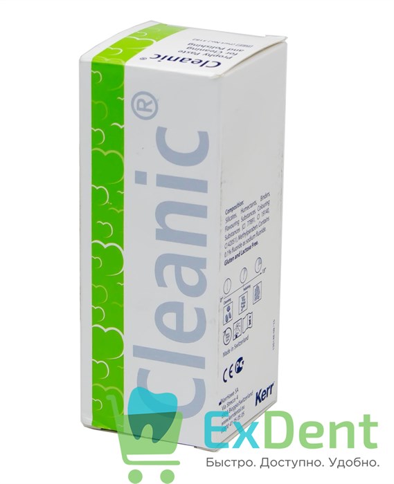 Паста полировочная Cleanic с фтором, вкус зеленого яблока, с ментолом (100 г) 20596 - фото 31028