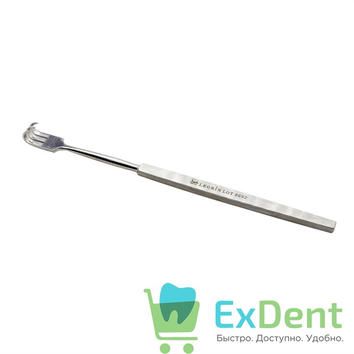 Ретрактор 165 мм, 3 тупоконечных зубца 18333 - фото 31130