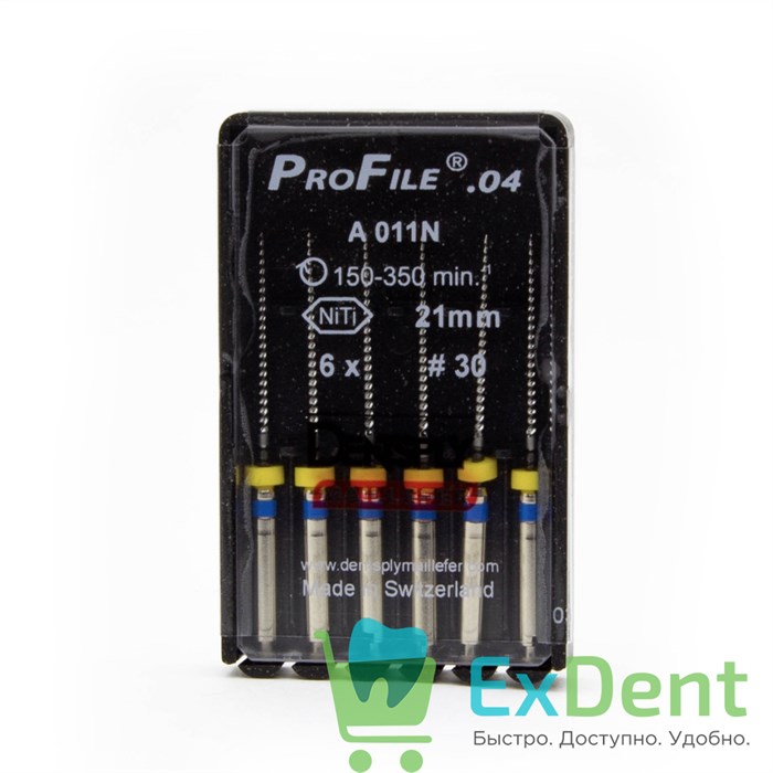 ProFile (ПроФайл) 04 №30, 21 мм, Dentsply, машинный каналорасширитель (6 шт) 15991 - фото 31170