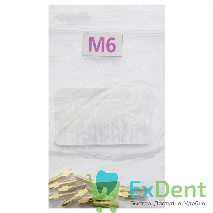 Штифты позолоченные (латунные) ШВП M6  (12шт) 20313 - фото 31489