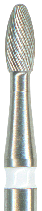 H379-014UF-FG Твердосплавный финир NTI, форма олива, белое кольцо, ультра-мелкое 16077 - фото 31748