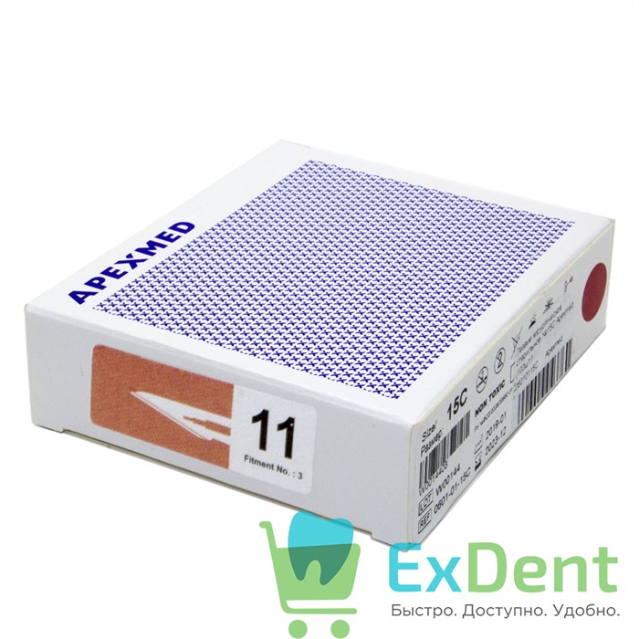 Лезвие хирургическое стерильное №11 Apexmed (100 шт) 18863 - фото 32221
