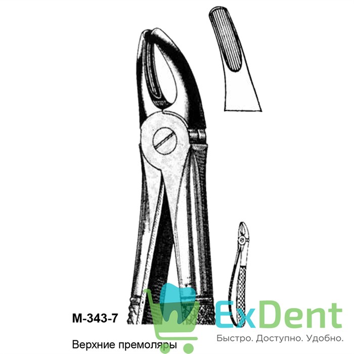 Щипцы, Legrin, №343/7 для удаления премоляров верхней челюсти 14485 - фото 32272