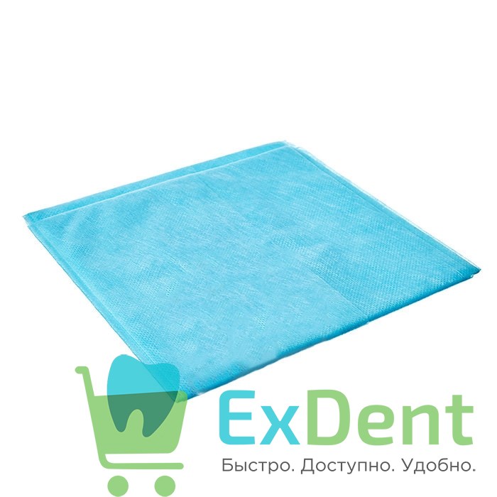 Простыня 70 см х 140 см, одноразовая, стерильная, голубая 13246 - фото 32482