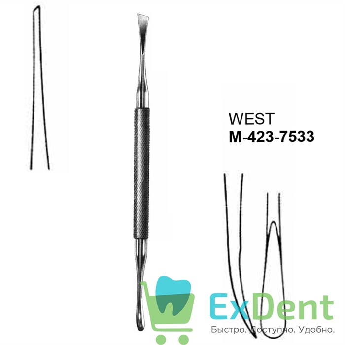 Элеватор для удаления корней зубов WEST (Элеватор) 14457 - фото 32694