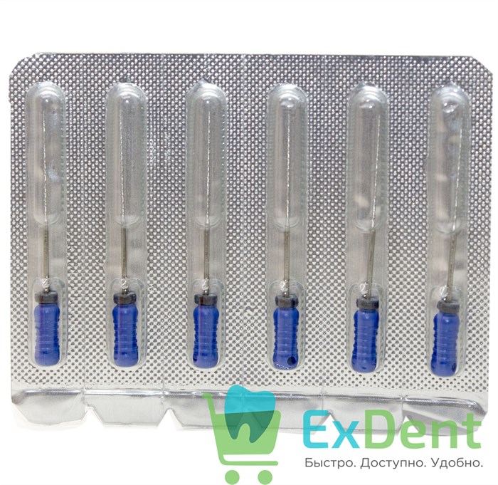 H-Files №30, 31 мм, Pro-Endo, расширитель канала, нержавеющая сталь, нестерильные (6 шт) 21159 - фото 32726