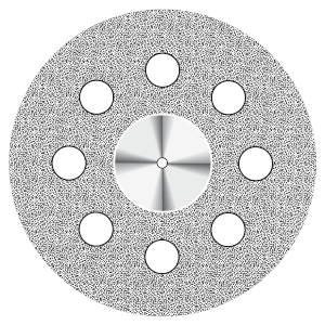 Диск алмазный Superflex (22 mm) NTI красный 8 отверстий двусторонний 17389 - фото 32766