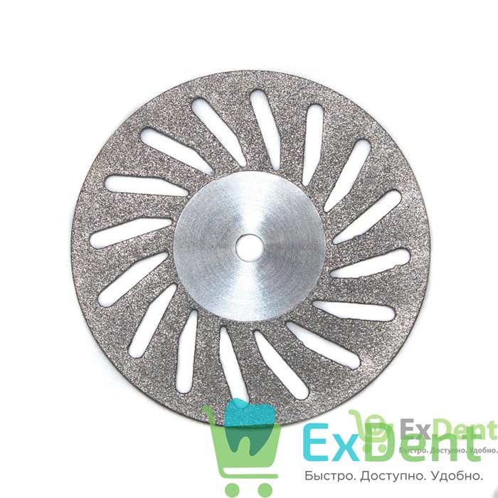 Диск (круг) алмазный, по акрилу 16-прорезей косые, зуботехнические (диаметр 22 мм) Агри 16427 - фото 32822