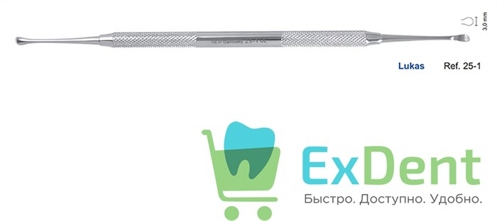 Ложка кюретажная прямая Lukas (3 мм) (000-701) 19330 - фото 33038