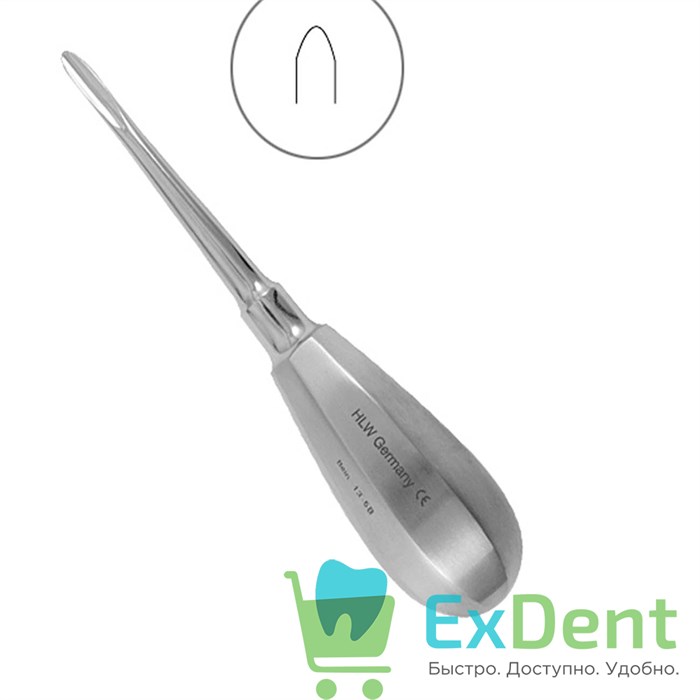 Элеватор №5B Bein для удаления корней зубов, прямой (4 мм) (000-347) 17510 - фото 33063