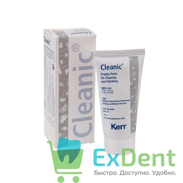 Паста полировочная Cleanic Light без вкуса и без красителей, с фтором, туба (100 г) 15108 - фото 33464
