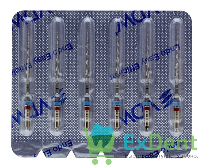 Mtwo-File NiTi №25/.07, 21/31 мм, система вращающихся файлов, блистер (6 шт) 19415 - фото 33491