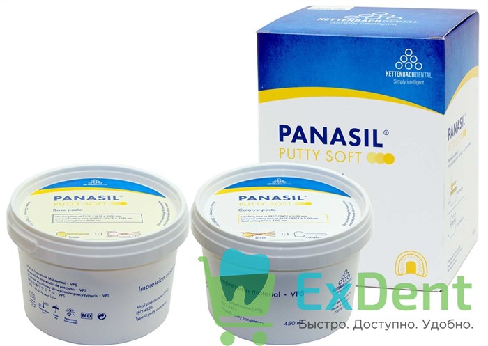 Panasil (Панасил) putty soft  - база и катализатор (450 мл + 450 мл) 12384 - фото 1776