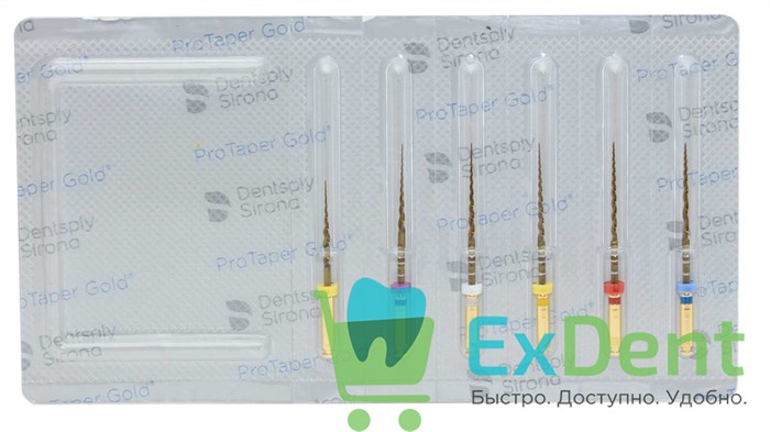 ProTaper (ПроТейпер) Gold машинный SХ-F3(асс), 25 мм, Dentsply, для лечения сложных случаев (6 шт) 13351 - фото 33703