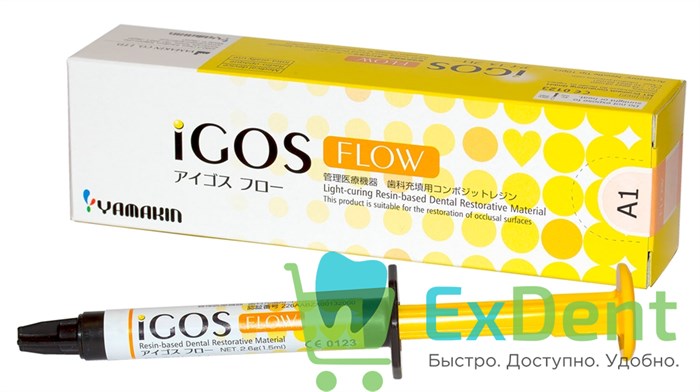 iGOS (Айгос) Flow A1 - светоотверждаемый жидкотекучий композитный материал (2.6 г) 17511 - фото 33820