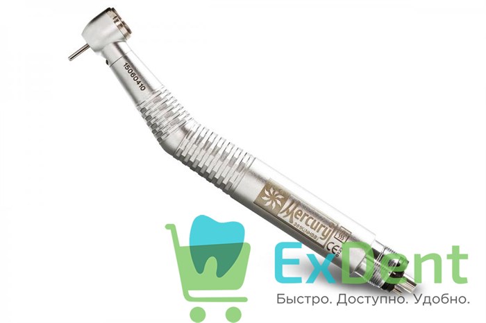 Наконечник турбинный Mercury 361K M4 - кнопочный, с генератором света и 3-х точечным спреем 13298 - фото 34066