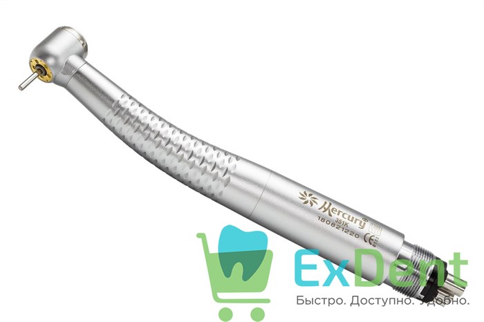 Наконечник турбинный Mercury 351K M4 - кнопочный, с 5-ти точ. спреем, светом (подшипник KaVo) 13475 - фото 34080