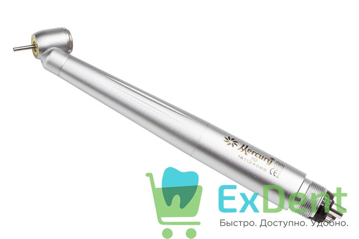 Наконечник турбинный Mercury 152 M4 - кнопочный, изогнутая под углом 45 градусов голова 15982 - фото 34093