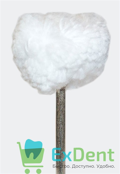 Фильц зуботехнический махровый, белый на дискодержателе (d22 мм) для зеркальной полировки 17225 - фото 34557