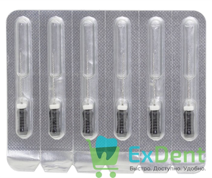 H-Files №40, 21 мм, Pro-Endo, расширитель канала, нержавеющая сталь, нестерильные (6 шт) 21164 - фото 35123