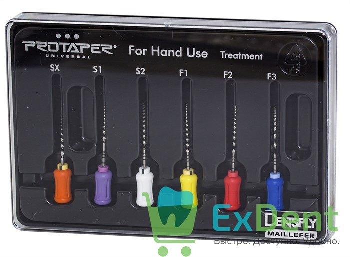 ProTaper (ПроТейпер) ручной S1-F3, 25 мм, SX, 19 мм Dentsply, для лечения сложных случаев (6 шт) 17989 - фото 35252