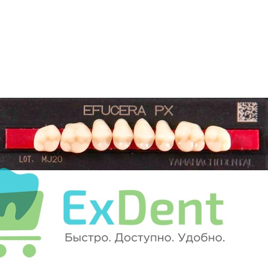 Гарнитур боковых зубов  Efucera PX - верхние, цвет A3,5 фасон 32, композитные трехслойные (8шт) 18978 - фото 35692