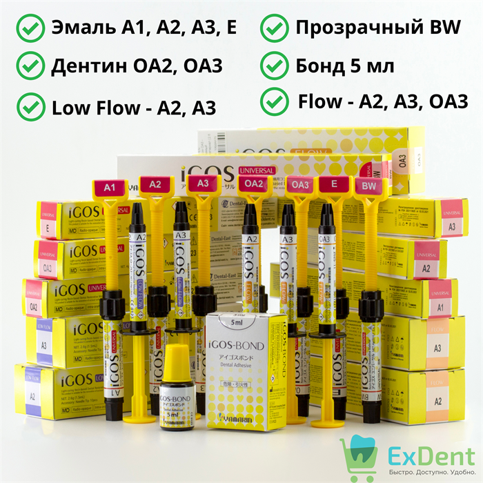 iGOS (Айгос) - ПРО комплект композитных материалов (12 х 4 г + бонд 5 мл) 12271 - фото 2073