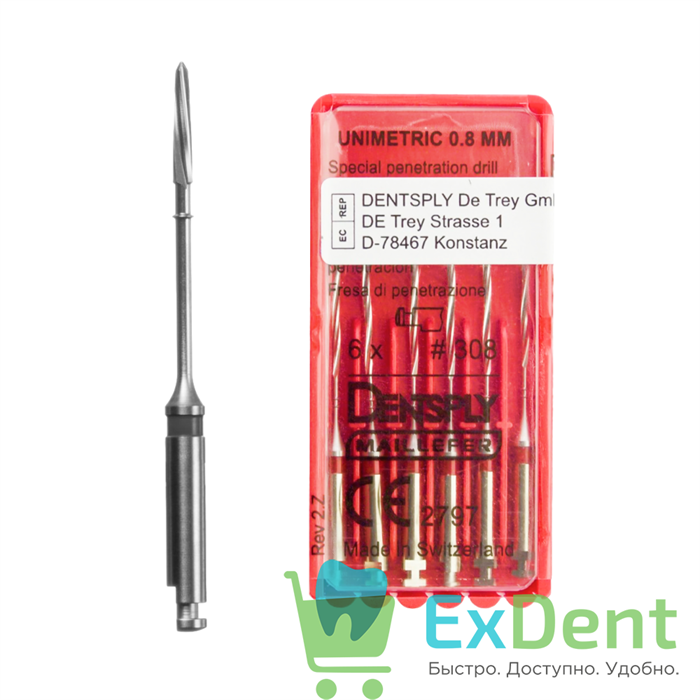 Дриль пенетрационный Unimetric №310 чёрный Dentsply (6шт) 17342 - фото 36431