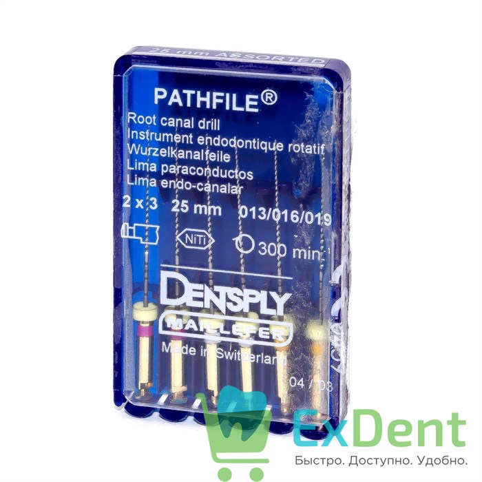 PathFile №13-19, 25 мм, Dentsply, NiTi инструмент для создания ковровой дорожки (6 шт) 20650 - фото 24921