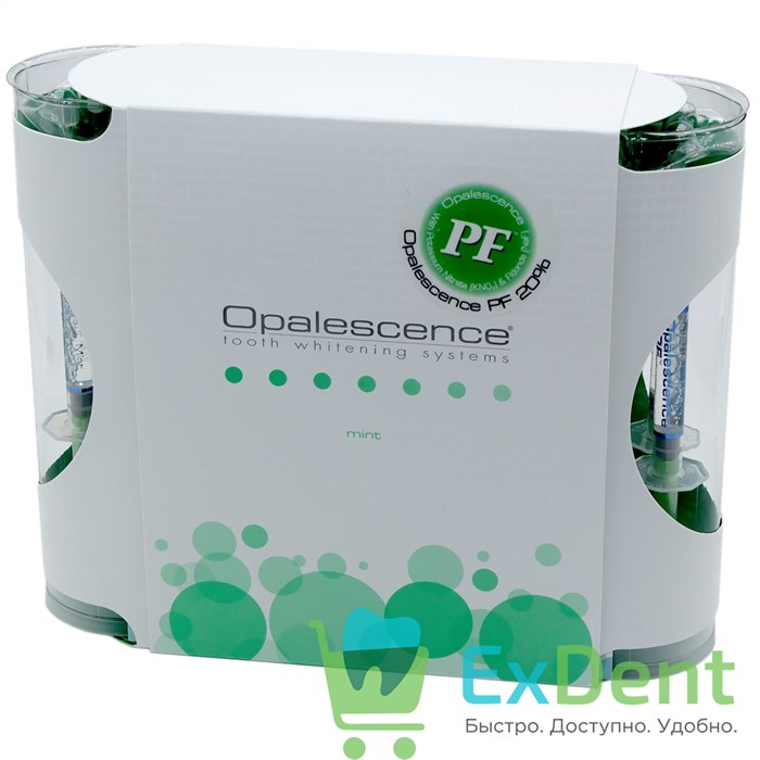 Opalescence (Опалисенс) PF 20% Mint (мята) система домашнего отбеливания (8 х 1,2 мл) 13193 - фото 26242