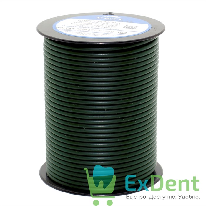 Восковая проволока Duron, D=3,0 мм, твердая, зеленая (250 г) 20416 - фото 26412